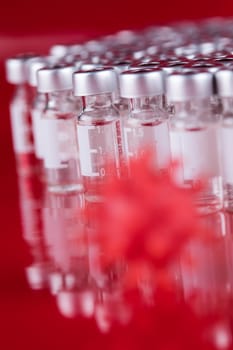Ampoules with covid 19 vaccine