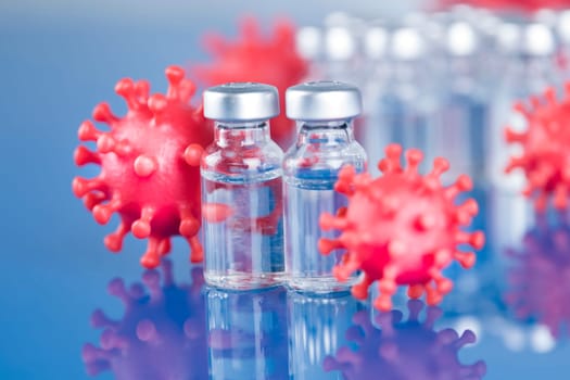 Ampoules with covid 19 vaccine