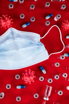Medical mask for protection against corona virus, SARS pandemic background