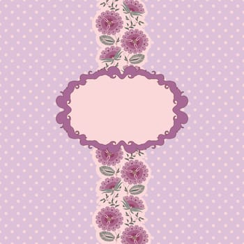 Template frame design for greeting card . Floral design. In vintage style.