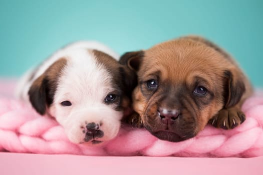 Dogs on a sleeps on a blanket