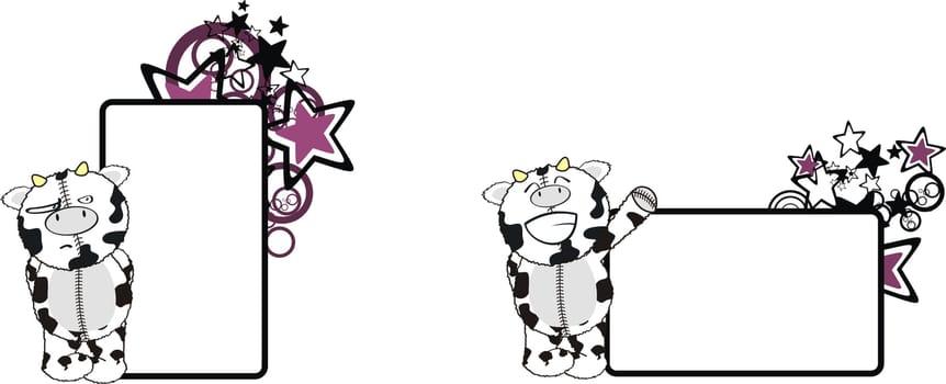 cow plush cartoon copyspace in vector format very easy to edit