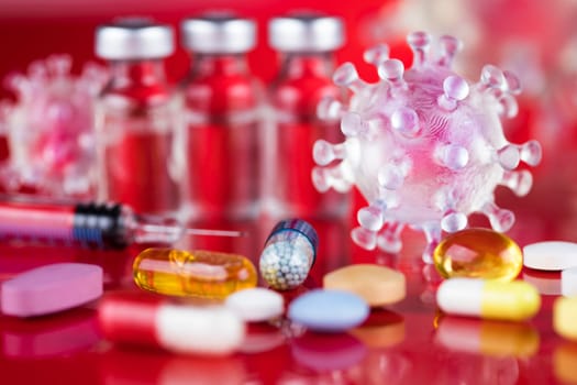 Ampoules with covid 19 vaccine