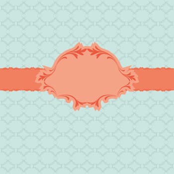 Template frame design for greeting card . Background - seamless pattern.