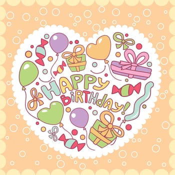 Happy birthday card vector illustration