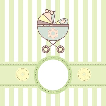 vector baby card with cradle