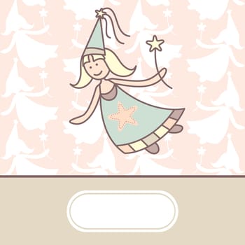 Baby arrival card with fairy