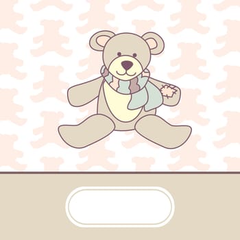 cute baby arrival card, vector illustration