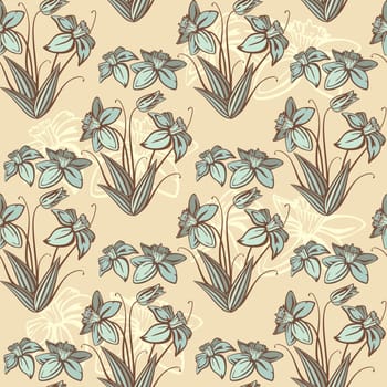 vector seamless retro floral background