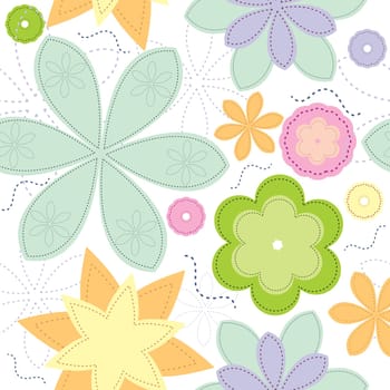 seamless floral background vector illustration