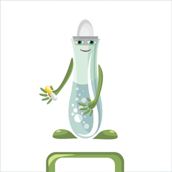 cartoon medical flask vector illustration
