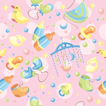 abstract seamless cute baby background vector illustration