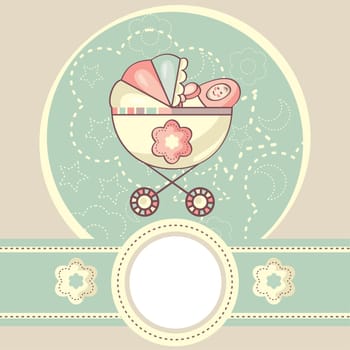 abstract baby background with cradle vector illustration