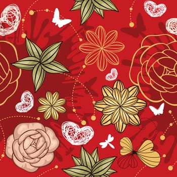 abstract cute seamless floral background vector illustration