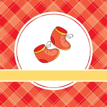 abstract baby vector illustration with red shoes