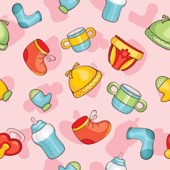 abstract cute seamless baby background vector illustration