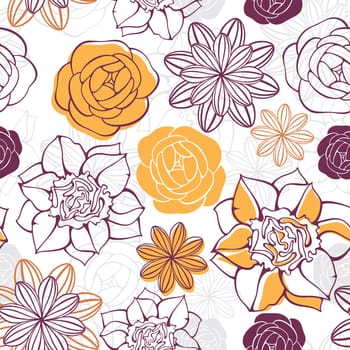 abstract cute seamless floral background vector illustration