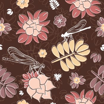 abstract cute seamless floral background vector illustration