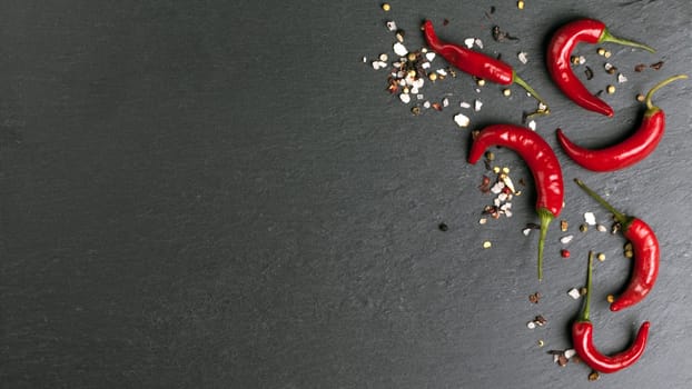 chalk board background with red chili peppers