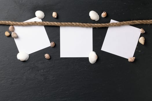 Background with notes and rope