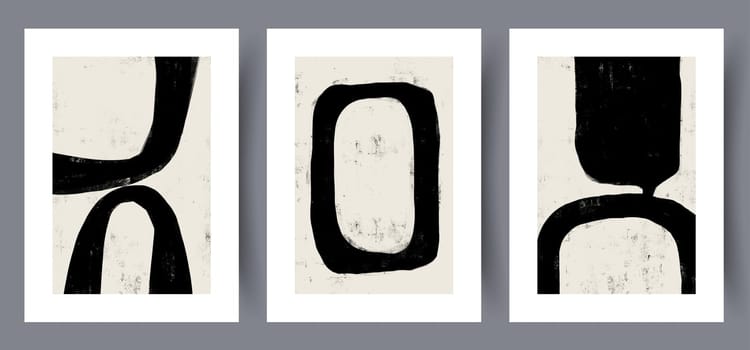 Abstract figures aesthetic shapes wall art print. Printable minimal abstract poster. Wall artwork for interior design. Contemporary decorative background.