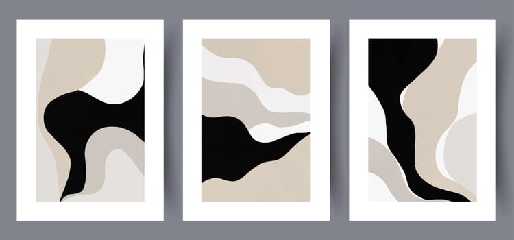 Abstract figures aesthetic shapes wall art print. Printable minimal abstract poster. Wall artwork for interior design. Contemporary decorative background.