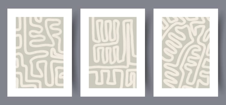 Abstract figures aesthetic shapes wall art print. Printable minimal abstract poster. Wall artwork for interior design. Contemporary decorative background.