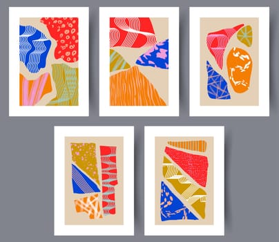 Abstract figures aesthetic shapes wall art print. Printable minimal abstract poster. Wall artwork for interior design. Contemporary decorative background.