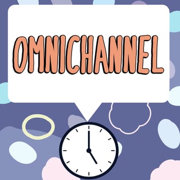 Conceptual caption Omnichannel, Concept meaning type of retail that integrates the different methods of shopping