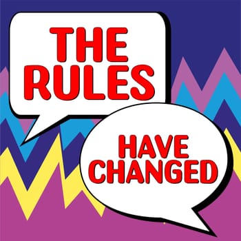 Text showing inspiration The Rules Have Changed, Concept meaning the agreement or Policy has a new set of commands