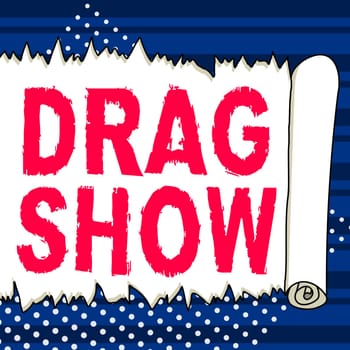 Writing displaying text Drag Show, Business showcase competitive event where two cars try to finish first quarter mile away