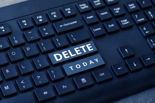 Writing displaying text Delete, Word Written on remove or obliterate written or printed matter by drawing line onit