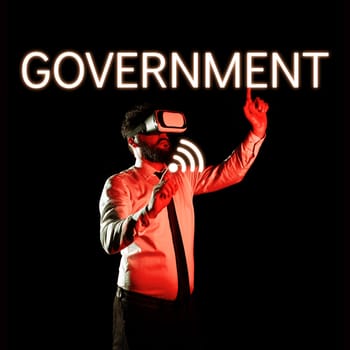 Writing displaying text Government, Word for Group of people with authority to govern country state company