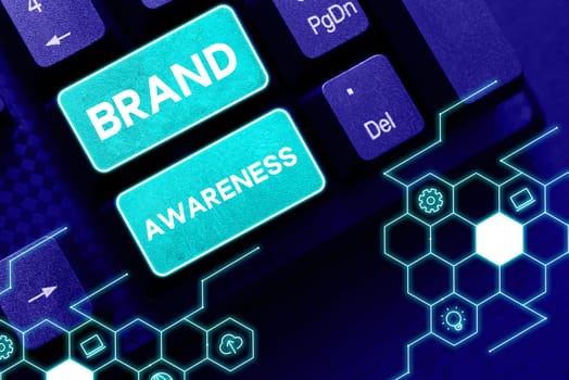 Handwriting text Brand Awareness, Internet Concept name identifies one seller good as distinct from those of other seller