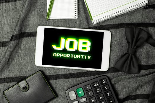 Conceptual display Job Opportunity, Business showcase an opportunity of employment or the chance to get a job