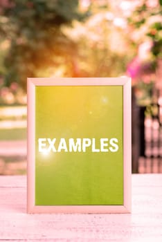 Inspiration showing sign Examples, Concept meaning photo Sample Model to follow Guide Explanation For instance