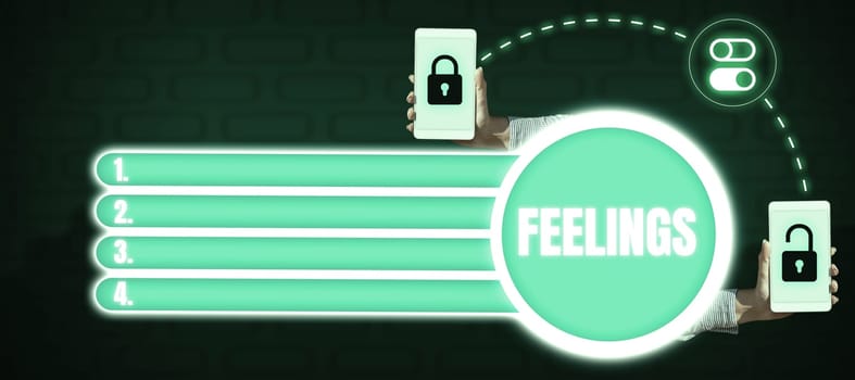 Text showing inspiration Feelings, Business overview causing happy positive feelings about life have satisfaction