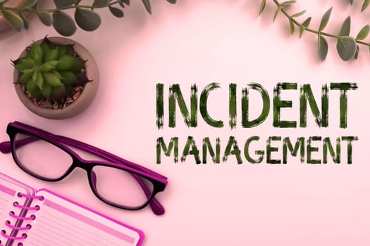 Conceptual caption Incident Management, Concept meaning Process to return Service to Normal Correct Hazards