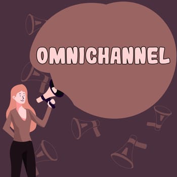 Handwriting text Omnichannel, Internet Concept type of retail that integrates the different methods of shopping