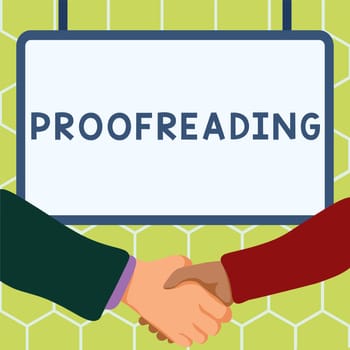 Conceptual display Proofreading, Concept meaning act of reading and marking spelling, grammar and syntax mistakes