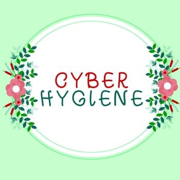 Handwriting text Cyber Hygiene, Business idea steps that computer users take to improve their cyber security