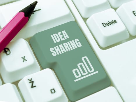 Text showing inspiration Idea Sharing, Conceptual photo Startup launch innovation product, creative thinking