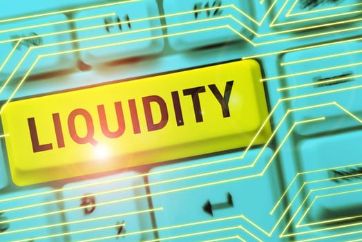 Text caption presenting Liquidity, Word Written on Cash and Bank Balances Market Liquidity Deferred Stock