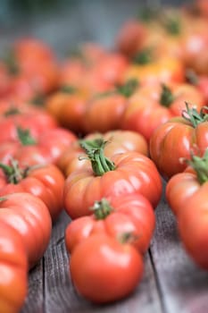 Vegetables, Tomatoes,  on desk in garden