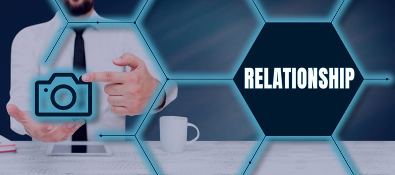 Text showing inspiration Relationship, Word for Developing business growth success process and teamwork
