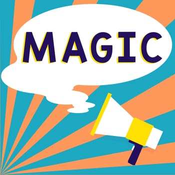 Text sign showing Magic, Word Written on power of influencing events using mysterious or supernatural forces