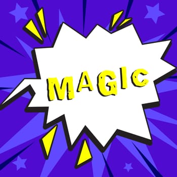 Conceptual display Magic, Business approach power of influencing events using mysterious or supernatural forces