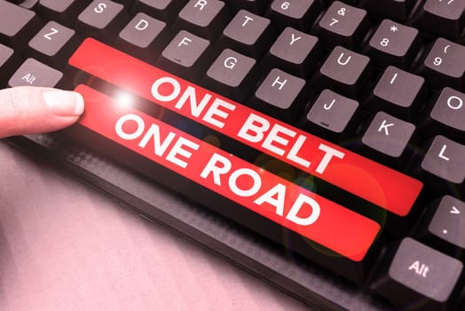 Conceptual caption One Belt One Road, Business concept Building trade routes between China and other countries