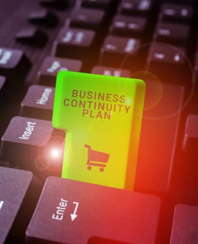 Conceptual caption Business Continuity Plan, Business approach creating systems prevention deal potential threats
