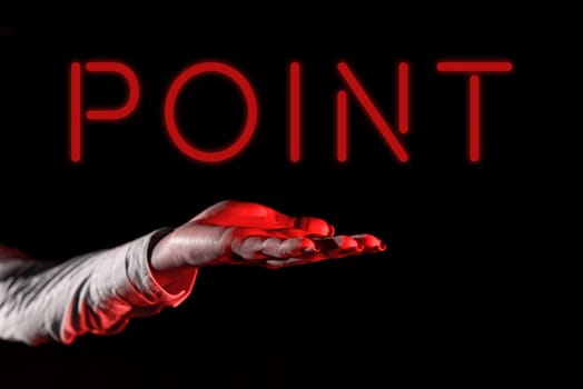 Text sign showing Point, Internet Concept dot or other punctuation mark Tapered sharp end of tool weapon